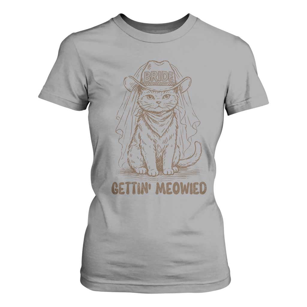 Cowgirl Bride Cat T Shirt For Women Vintage Cow Cat Rodeo Bachelorette TS10 Sport Gray Print Your Wear