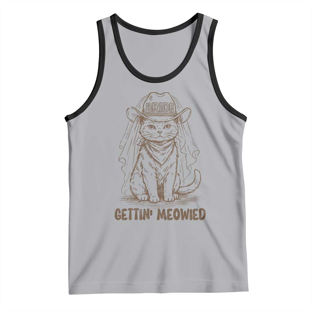 Cowgirl Bride Cat Tank Top Vintage Cow Cat Rodeo Bachelorette TS10 Athletic Heather Black Print Your Wear