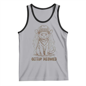Cowgirl Bride Cat Tank Top Vintage Cow Cat Rodeo Bachelorette TS10 Athletic Heather Black Print Your Wear