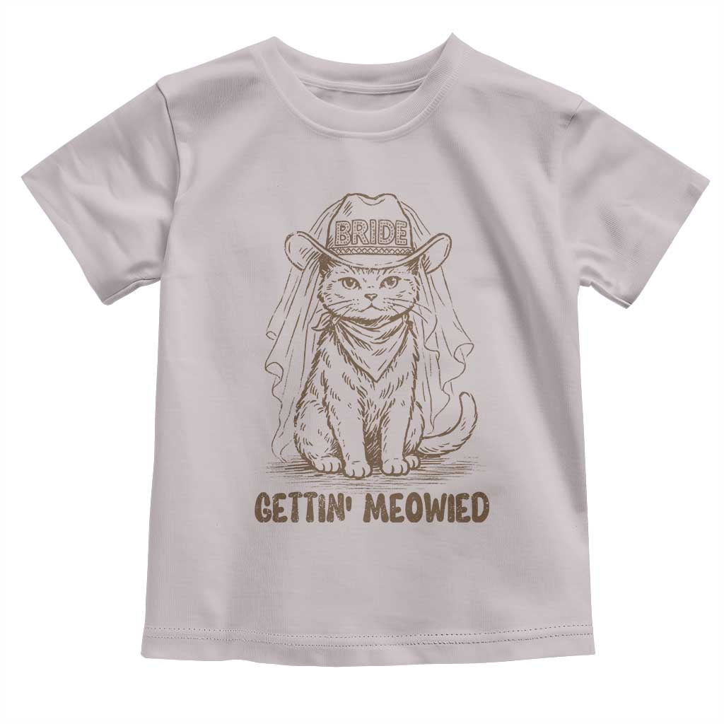 Cowgirl Bride Cat Toddler T Shirt Vintage Cow Cat Rodeo Bachelorette TS10 Ice Gray Print Your Wear