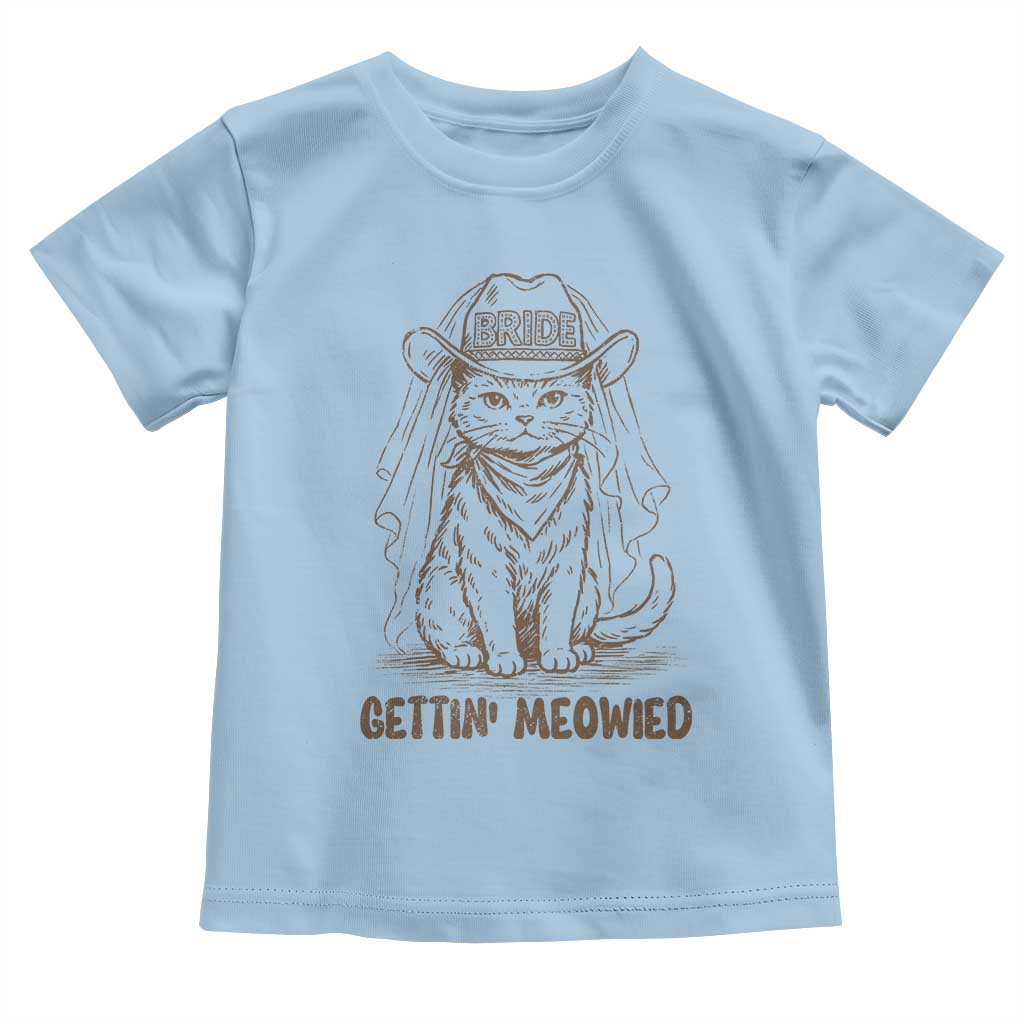 Cowgirl Bride Cat Toddler T Shirt Vintage Cow Cat Rodeo Bachelorette TS10 Light Blue Print Your Wear