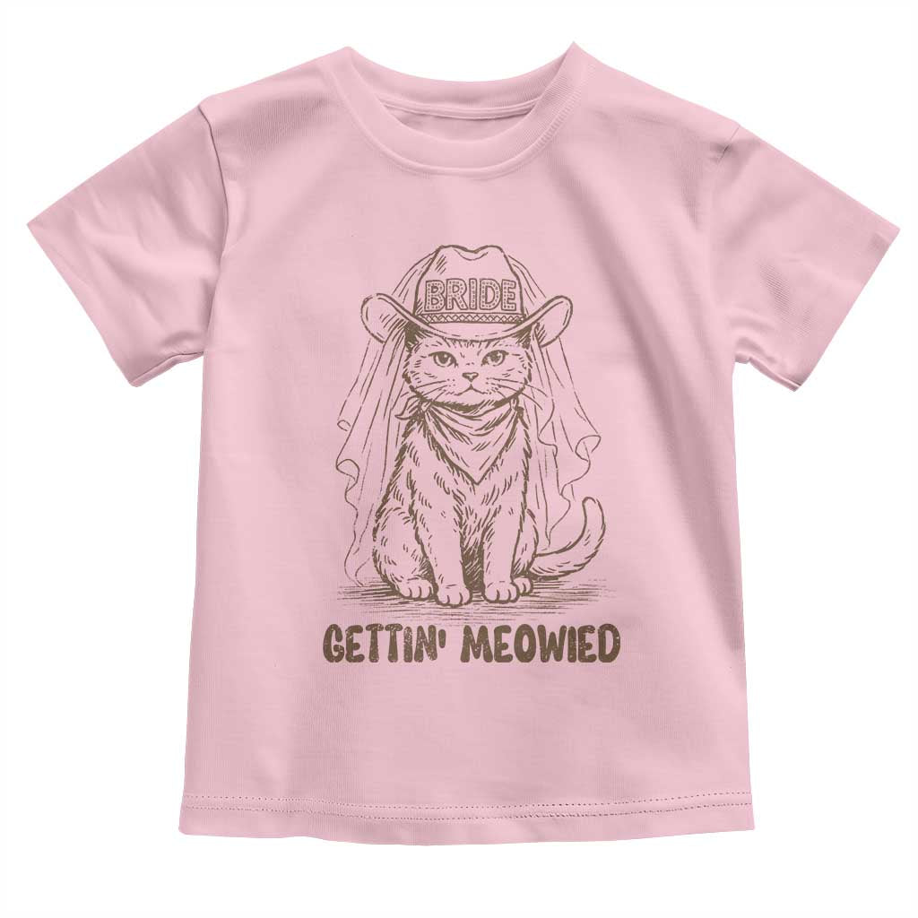 Cowgirl Bride Cat Toddler T Shirt Vintage Cow Cat Rodeo Bachelorette TS10 Light Pink Print Your Wear
