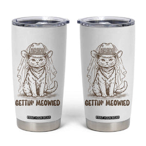 Cowgirl Bride Cat Tumbler Cup Vintage Cow Cat Rodeo Bachelorette TS10 White Print Your Wear