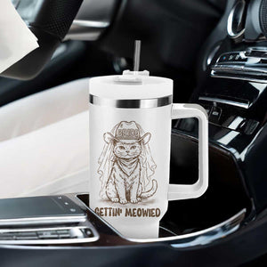 Cowgirl Bride Cat Tumbler With Handle Vintage Cow Cat Rodeo Bachelorette TS10 Print Your Wear