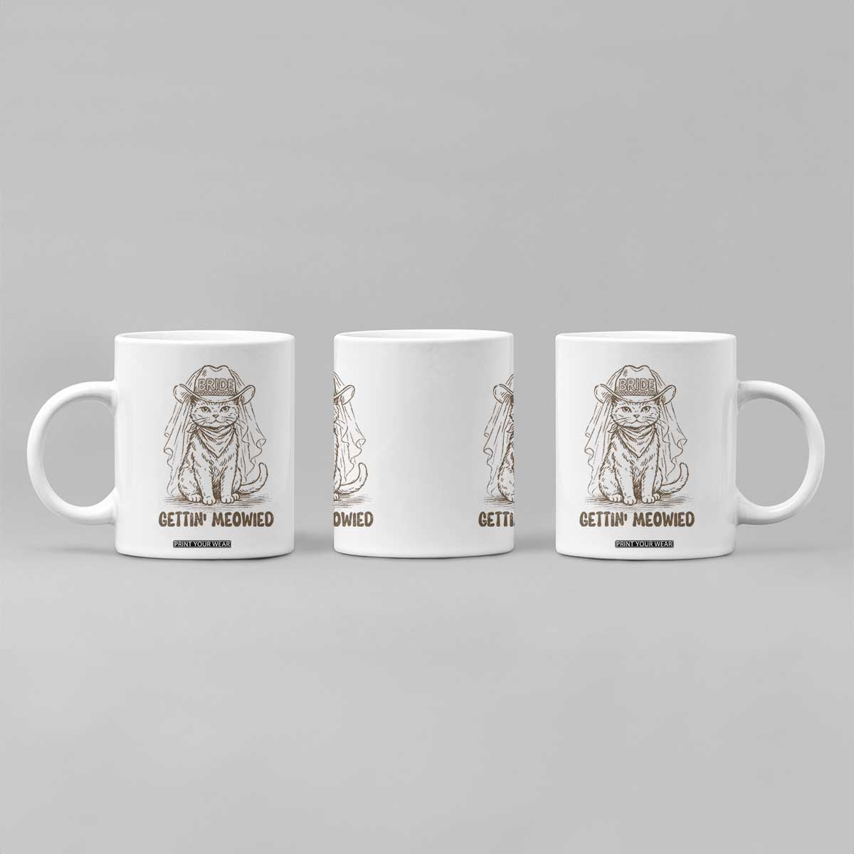 Cowgirl Bride Cat Coffee Mug Vintage Cow Cat Rodeo Bachelorette TS10 Print Your Wear