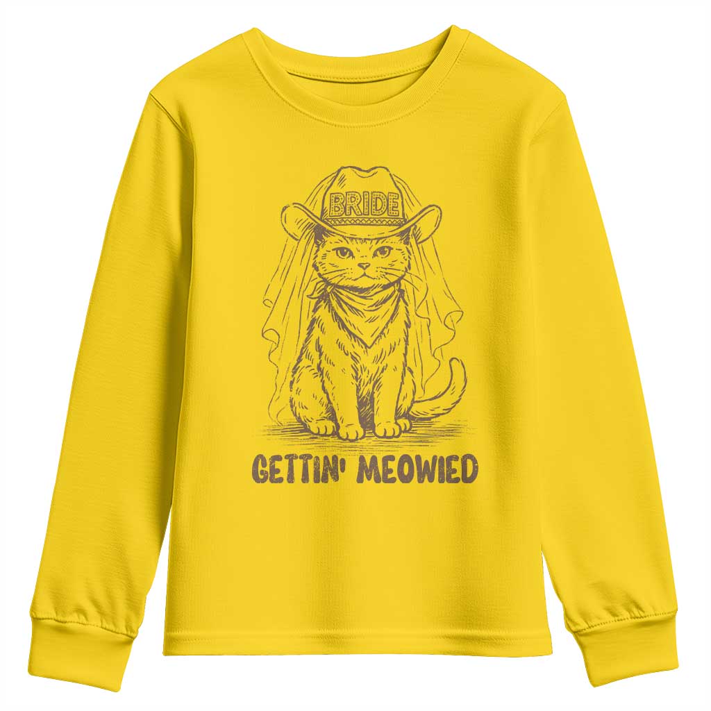 Cowgirl Bride Cat Youth Sweatshirt Vintage Cow Cat Rodeo Bachelorette TS10 Daisy Print Your Wear