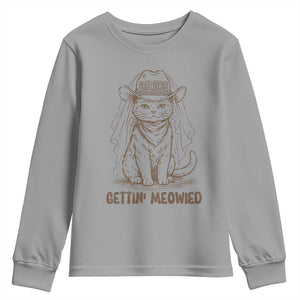 Cowgirl Bride Cat Youth Sweatshirt Vintage Cow Cat Rodeo Bachelorette TS10 Sport Gray Print Your Wear