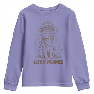Cowgirl Bride Cat Youth Sweatshirt Vintage Cow Cat Rodeo Bachelorette TS10 Violet Print Your Wear