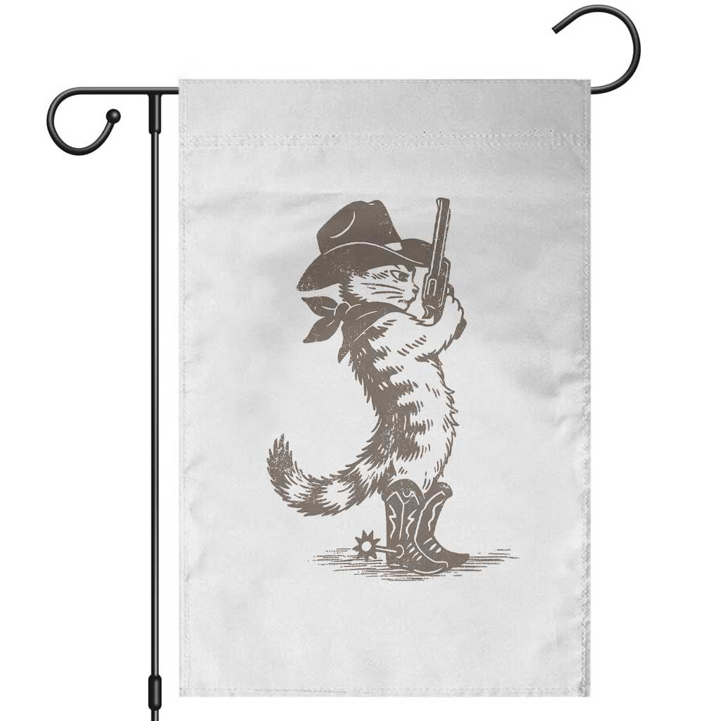 Vintage Cowboy Cat Garden Flag Retro 90s Western Country Rodeo Kitten Cowgirl TS10 White Print Your Wear
