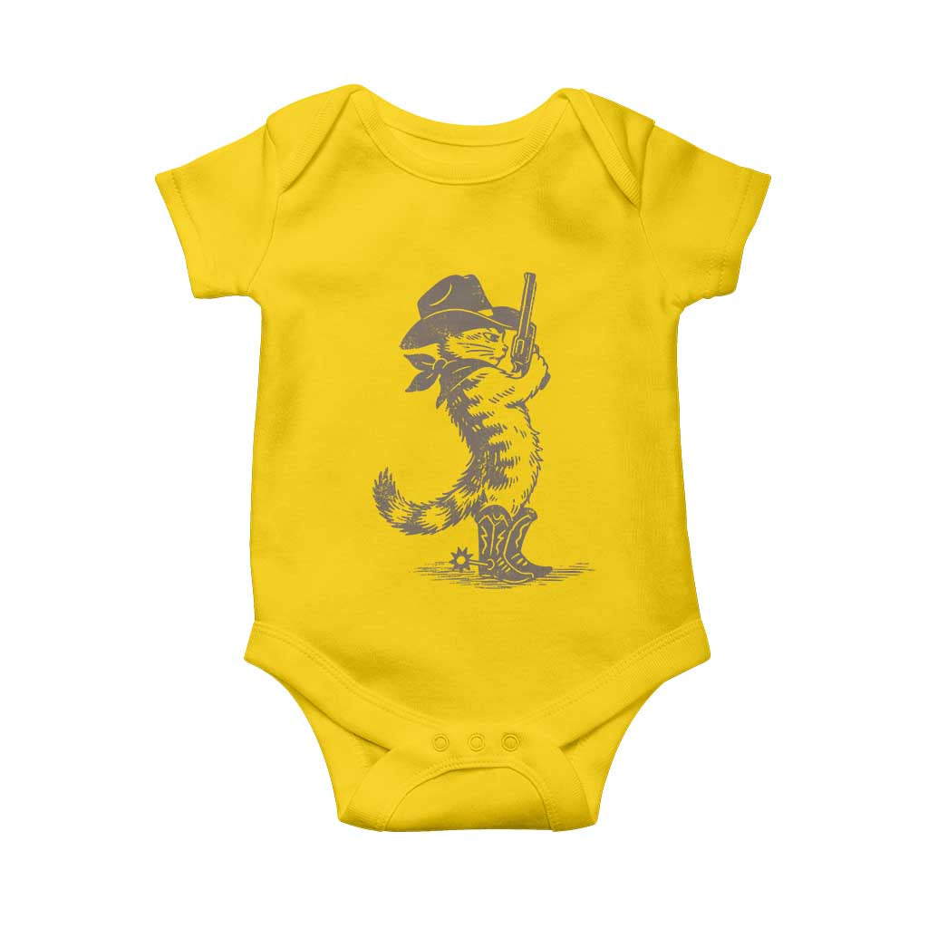 Vintage Cowboy Cat Baby Onesie Retro 90s Western Country Rodeo Kitten Cowgirl TS10 Daisy Print Your Wear