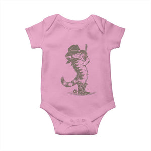 Vintage Cowboy Cat Baby Onesie Retro 90s Western Country Rodeo Kitten Cowgirl TS10 Light Pink Print Your Wear