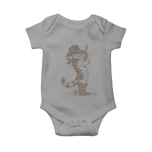 Vintage Cowboy Cat Baby Onesie Retro 90s Western Country Rodeo Kitten Cowgirl TS10 Sport Gray Print Your Wear