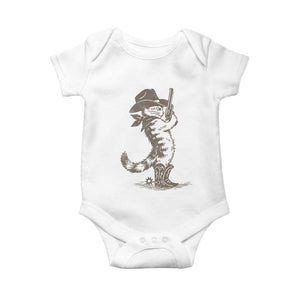 Vintage Cowboy Cat Baby Onesie Retro 90s Western Country Rodeo Kitten Cowgirl TS10 White Print Your Wear