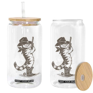Vintage Cowboy Cat Glass Can Retro 90s Western Country Rodeo Kitten Cowgirl TS10 Print Your Wear