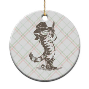 Vintage Cowboy Cat Ceramic Ornament Retro 90s Western Country Rodeo Kitten Cowgirl TS10 1pc Christmas Plaid Print Your Wear
