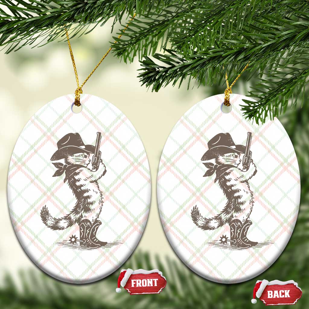 Vintage Cowboy Cat Ceramic Ornament Retro 90s Western Country Rodeo Kitten Cowgirl TS10 Print Your Wear
