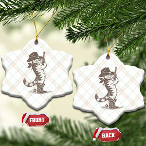 Vintage Cowboy Cat Ceramic Ornament Retro 90s Western Country Rodeo Kitten Cowgirl TS10 Print Your Wear