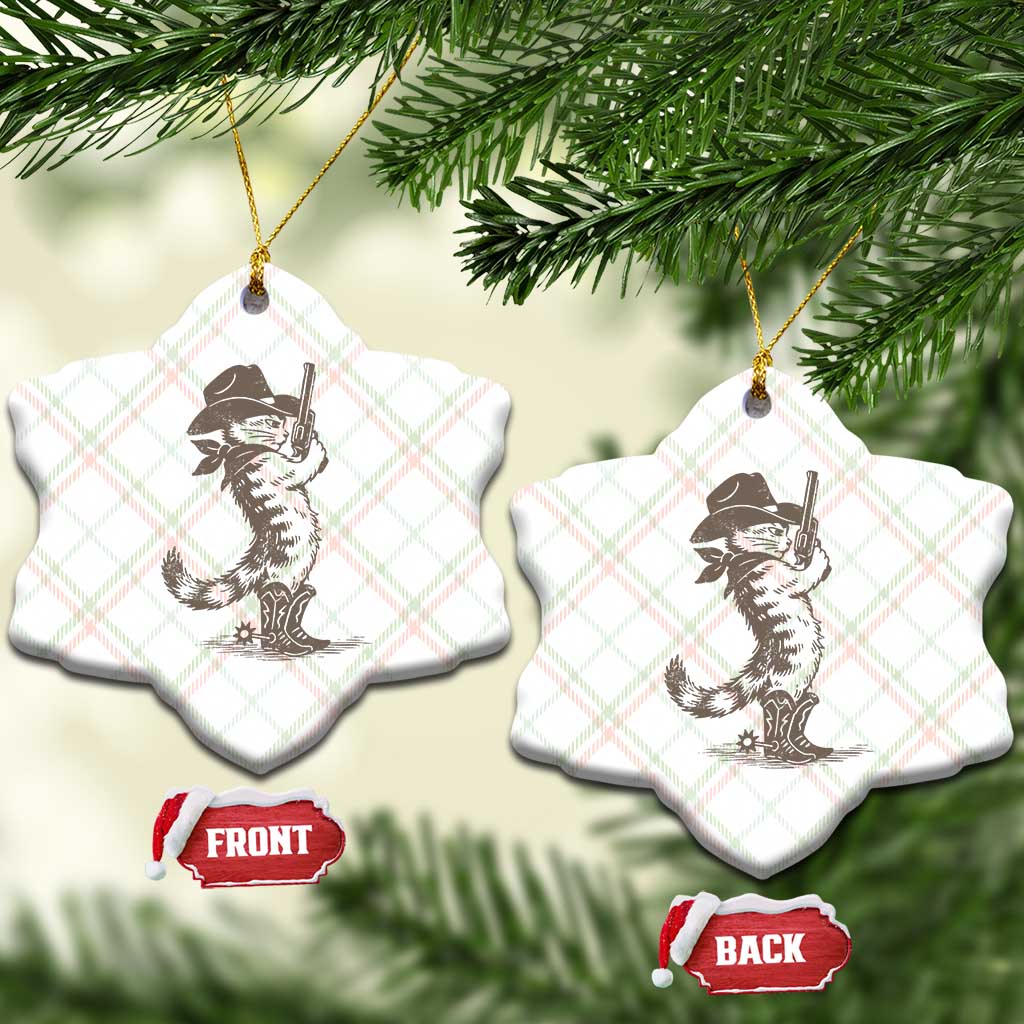 Vintage Cowboy Cat Ceramic Ornament Retro 90s Western Country Rodeo Kitten Cowgirl TS10 Print Your Wear