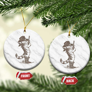 Vintage Cowboy Cat Ceramic Ornament Retro 90s Western Country Rodeo Kitten Cowgirl TS10 1pc White Marble Print Your Wear