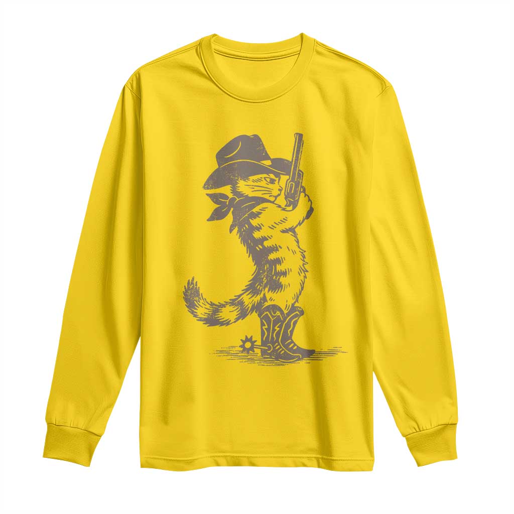 Vintage Cowboy Cat Long Sleeve Shirt Retro 90s Western Country Rodeo Kitten Cowgirl TS10 Daisy Print Your Wear
