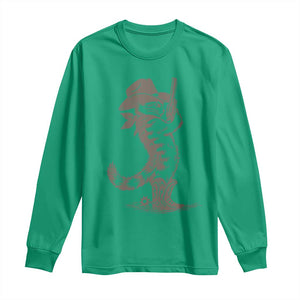 Vintage Cowboy Cat Long Sleeve Shirt Retro 90s Western Country Rodeo Kitten Cowgirl TS10 Irish Green Print Your Wear