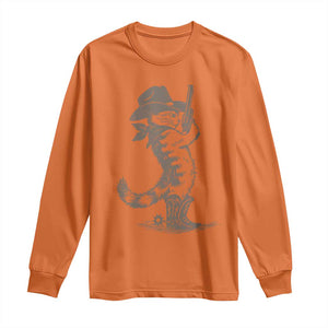 Vintage Cowboy Cat Long Sleeve Shirt Retro 90s Western Country Rodeo Kitten Cowgirl TS10 Orange Print Your Wear