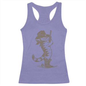 Vintage Cowboy Cat Racerback Tank Top Retro 90s Western Country Rodeo Kitten Cowgirl TS10 Violet Print Your Wear