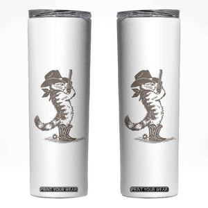 Vintage Cowboy Cat Skinny Tumbler Retro 90s Western Country Rodeo Kitten Cowgirl TS10 White Print Your Wear