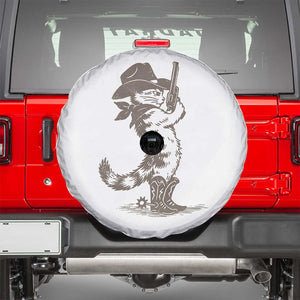 Vintage Cowboy Cat Spare Tire Cover Retro 90s Western Country Rodeo Kitten Cowgirl TS10 White Print Your Wear