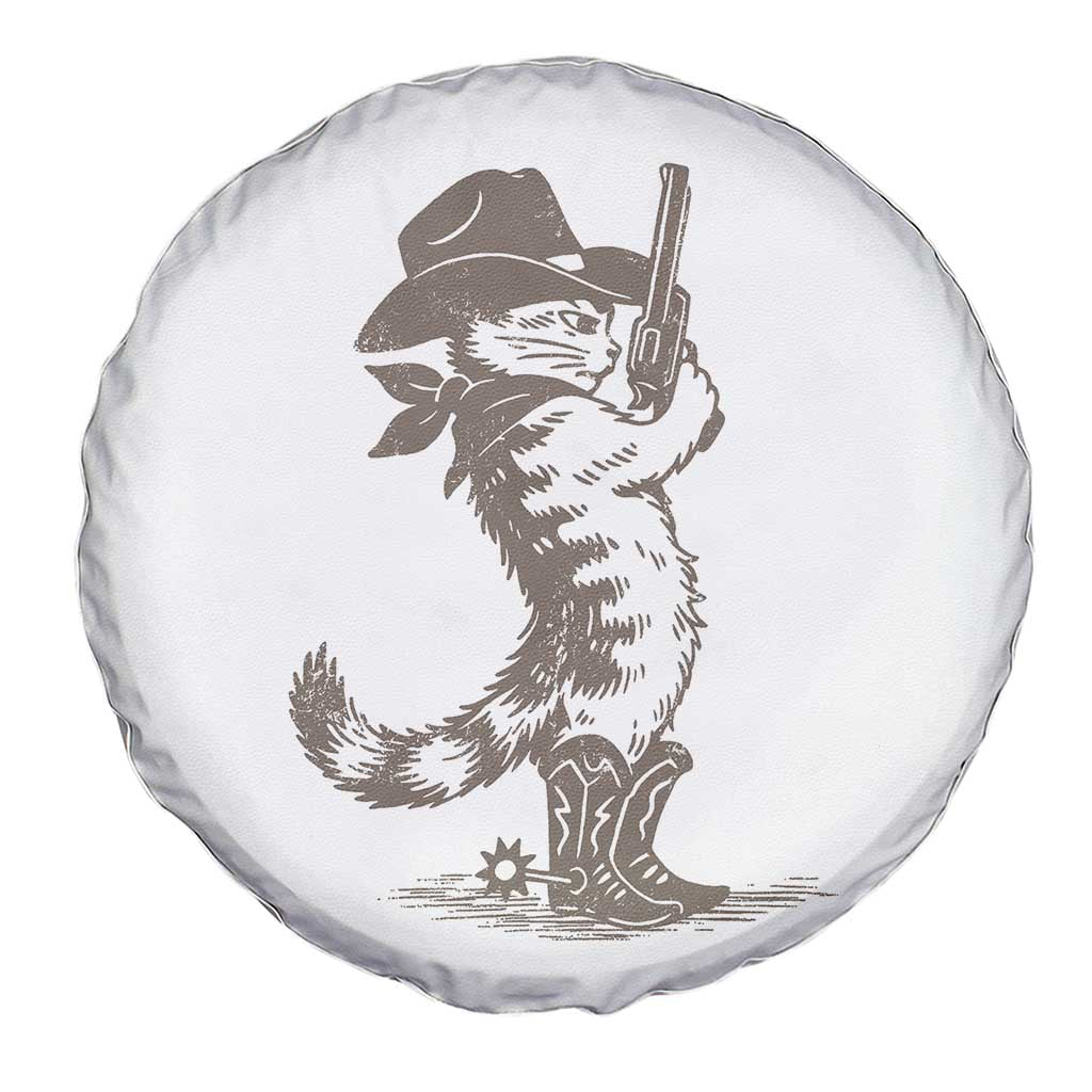 Vintage Cowboy Cat Spare Tire Cover Retro 90s Western Country Rodeo Kitten Cowgirl TS10 Print Your Wear
