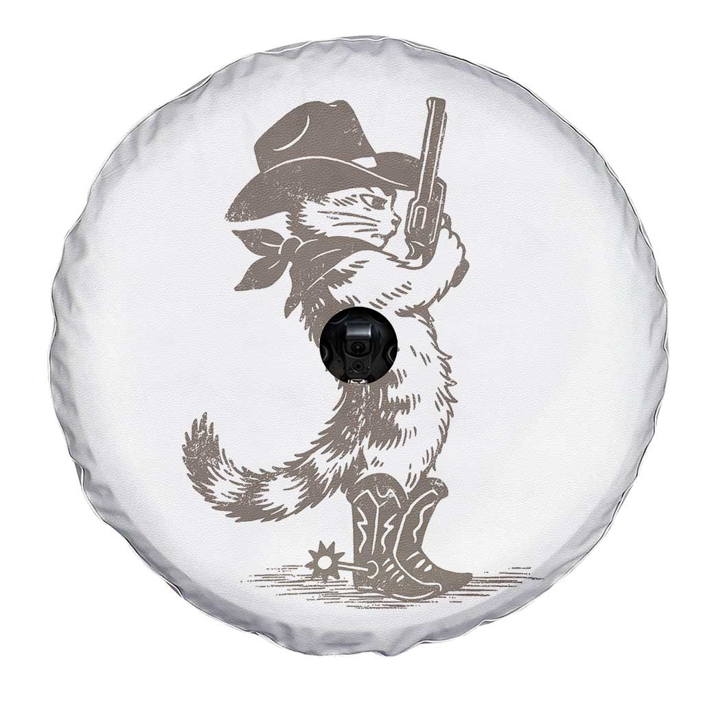 Vintage Cowboy Cat Spare Tire Cover Retro 90s Western Country Rodeo Kitten Cowgirl TS10 Print Your Wear