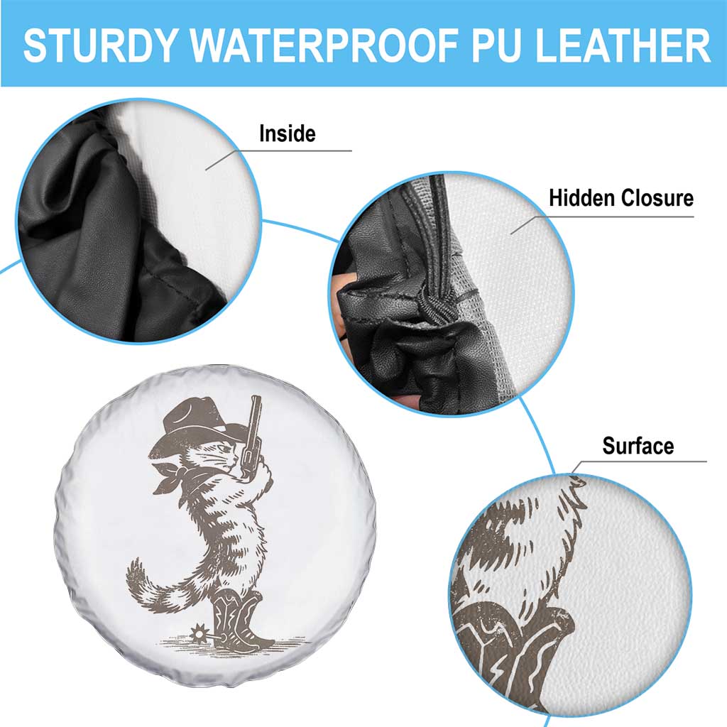 Vintage Cowboy Cat Spare Tire Cover Retro 90s Western Country Rodeo Kitten Cowgirl TS10 Print Your Wear