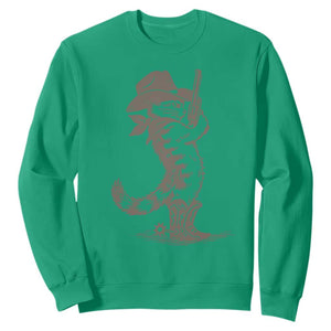 Vintage Cowboy Cat Sweatshirt Retro 90s Western Country Rodeo Kitten Cowgirl TS10 Irish Green Print Your Wear