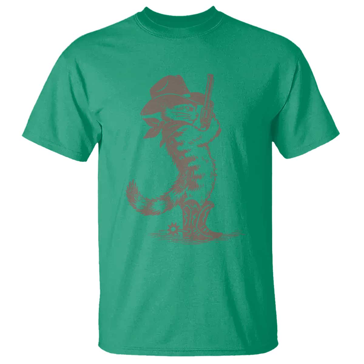 Vintage Cowboy Cat T Shirt Retro 90s Western Country Rodeo Kitten Cowgirl TS10 Irish Green Print Your Wear