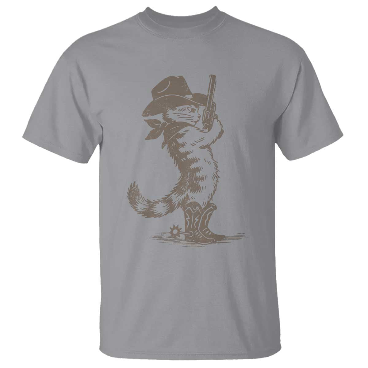 Vintage Cowboy Cat T Shirt Retro 90s Western Country Rodeo Kitten Cowgirl TS10 Sport Gray Print Your Wear