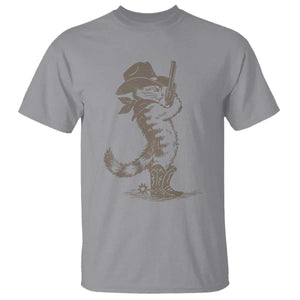 Vintage Cowboy Cat T Shirt Retro 90s Western Country Rodeo Kitten Cowgirl TS10 Sport Gray Print Your Wear
