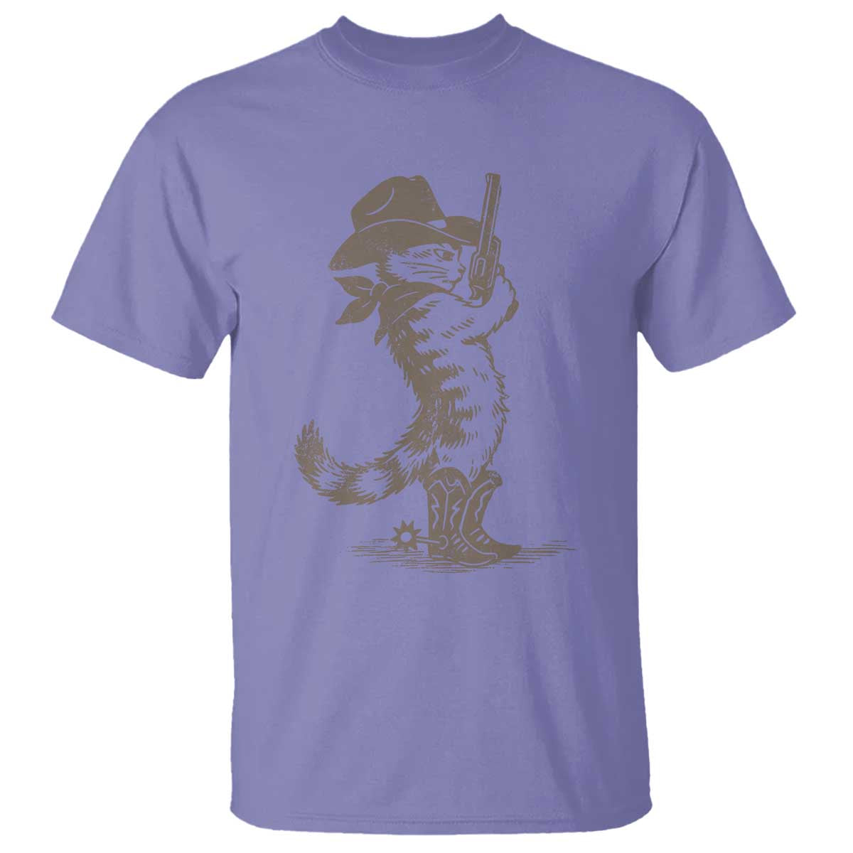 Vintage Cowboy Cat T Shirt Retro 90s Western Country Rodeo Kitten Cowgirl TS10 Violet Print Your Wear