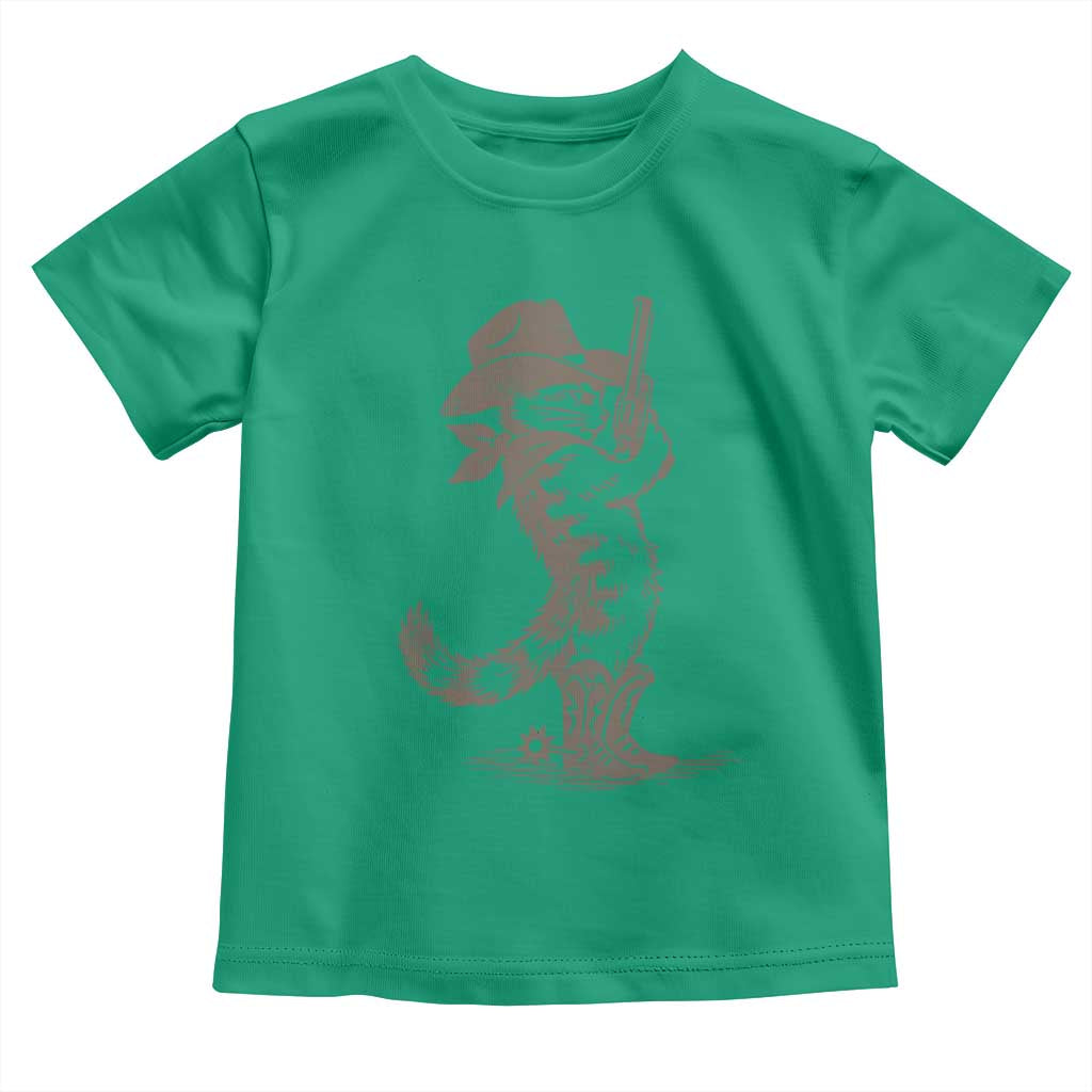 Vintage Cowboy Cat Toddler T Shirt Retro 90s Western Country Rodeo Kitten Cowgirl TS10 Irish Green Print Your Wear