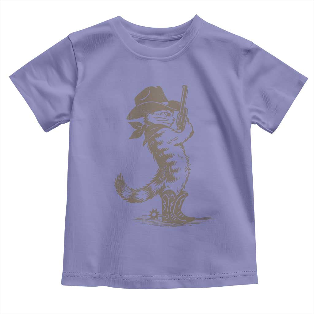 Vintage Cowboy Cat Toddler T Shirt Retro 90s Western Country Rodeo Kitten Cowgirl TS10 Violet Print Your Wear