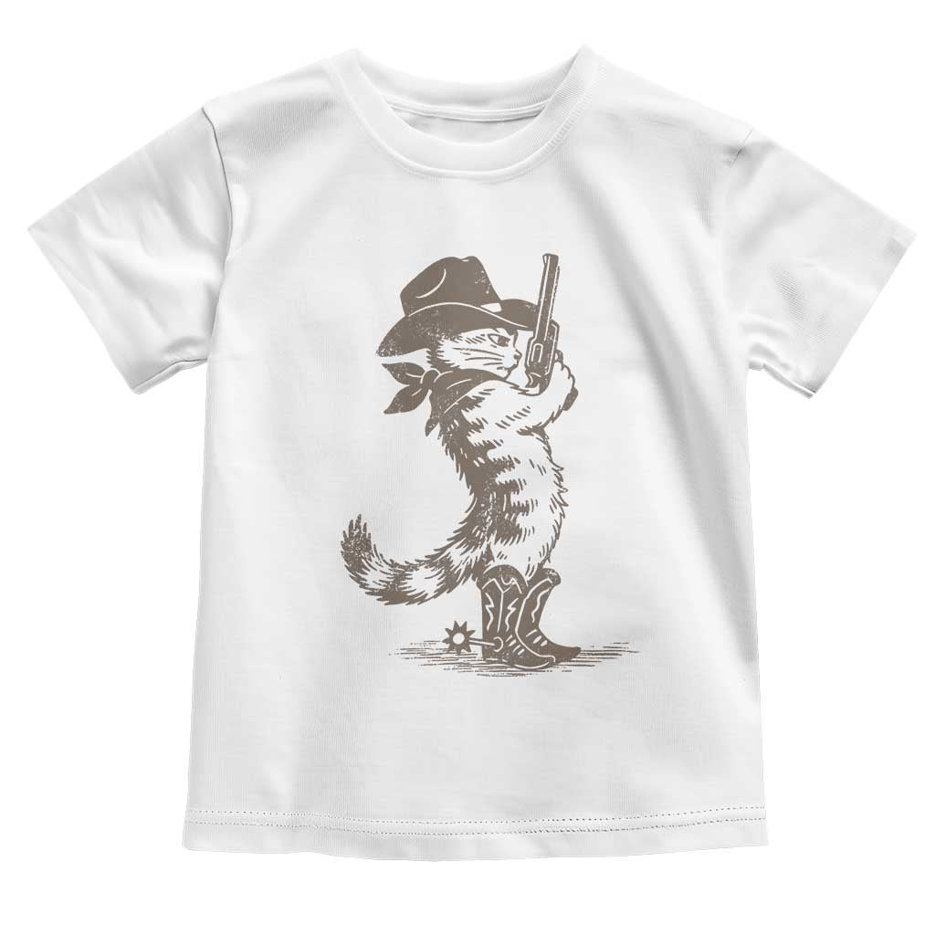 Vintage Cowboy Cat Toddler T Shirt Retro 90s Western Country Rodeo Kitten Cowgirl TS10 White Print Your Wear