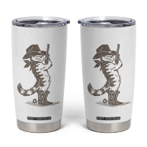 Vintage Cowboy Cat Tumbler Cup Retro 90s Western Country Rodeo Kitten Cowgirl TS10 White Print Your Wear