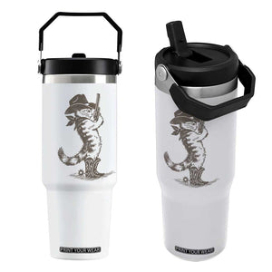 Vintage Cowboy Cat Flip Straw Tumbler Retro 90s Western Country Rodeo Kitten Cowgirl TS10 One Size: 30 oz White Print Your Wear