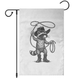 Vintage Raccoon Cowboy Garden Flag Cowgirl Trash Panda Western Country Meme TS10 White Print Your Wear