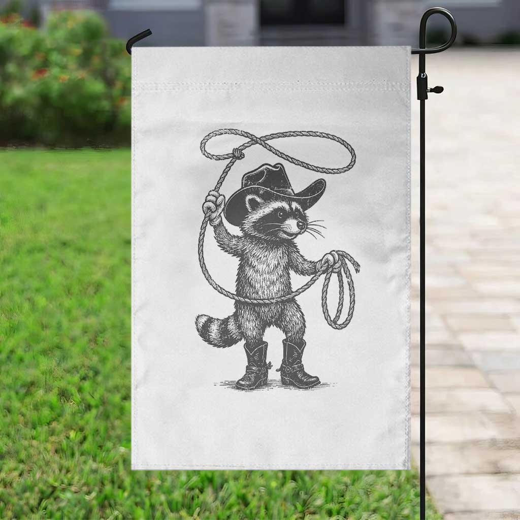 Vintage Raccoon Cowboy Garden Flag Cowgirl Trash Panda Western Country Meme TS10 Print Your Wear