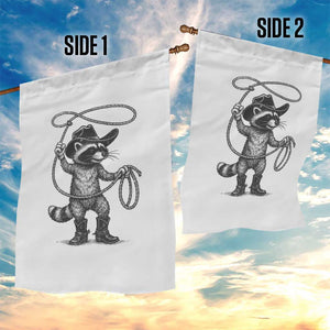 Vintage Raccoon Cowboy Garden Flag Cowgirl Trash Panda Western Country Meme TS10 Print Your Wear
