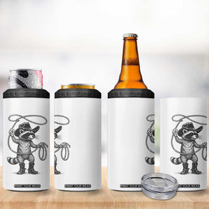 Vintage Raccoon Cowboy 4 in 1 Can Cooler Tumbler Cowgirl Trash Panda Western Country Meme TS10 Print Your Wear