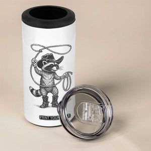 Vintage Raccoon Cowboy 4 in 1 Can Cooler Tumbler Cowgirl Trash Panda Western Country Meme TS10 Print Your Wear