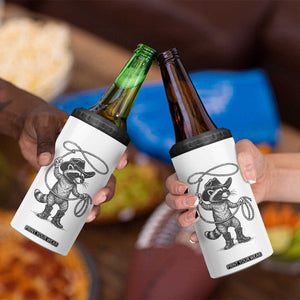 Vintage Raccoon Cowboy 4 in 1 Can Cooler Tumbler Cowgirl Trash Panda Western Country Meme TS10 Print Your Wear
