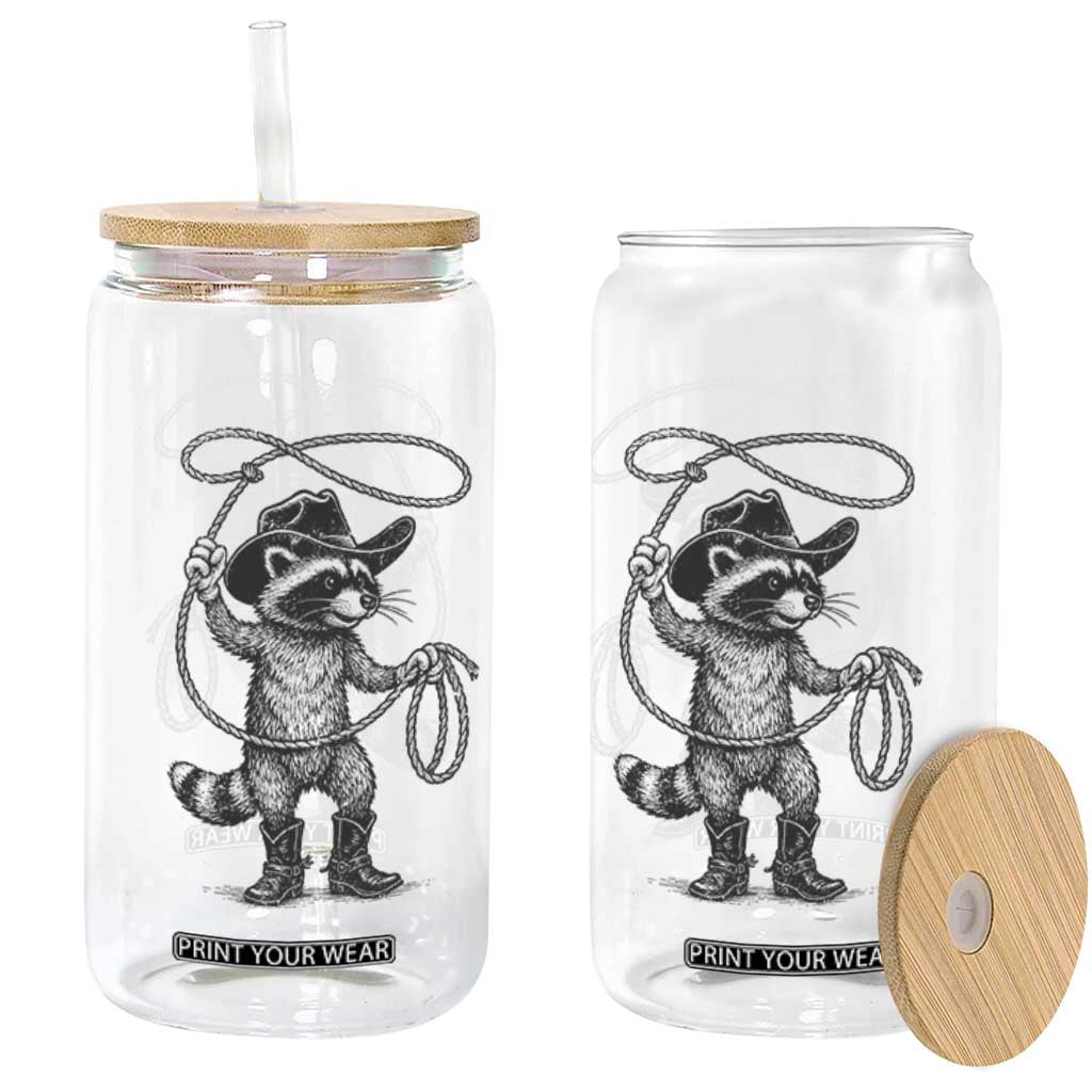Vintage Raccoon Cowboy Glass Can Cowgirl Trash Panda Western Country Meme TS10 Print Your Wear