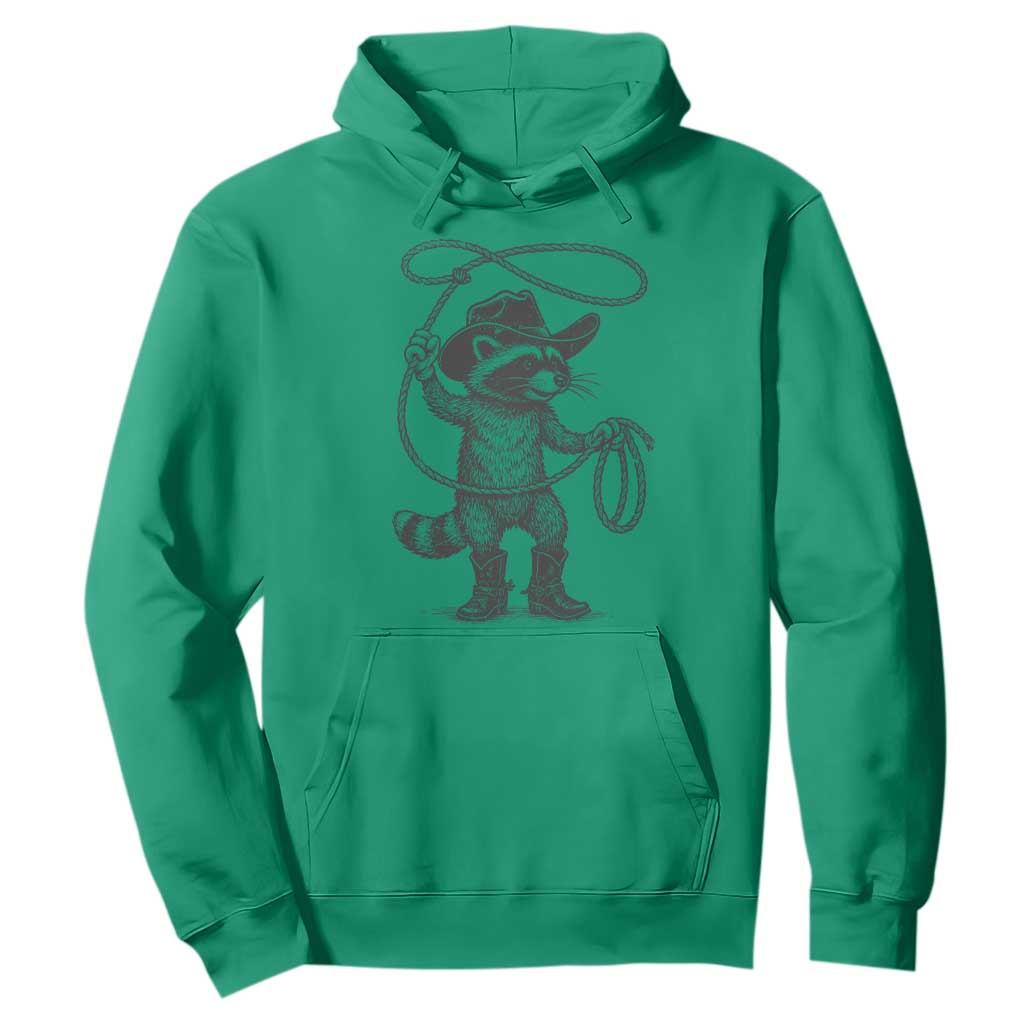 Vintage Raccoon Cowboy Hoodie Cowgirl Trash Panda Western Country Meme TS10 Irish Green Print Your Wear